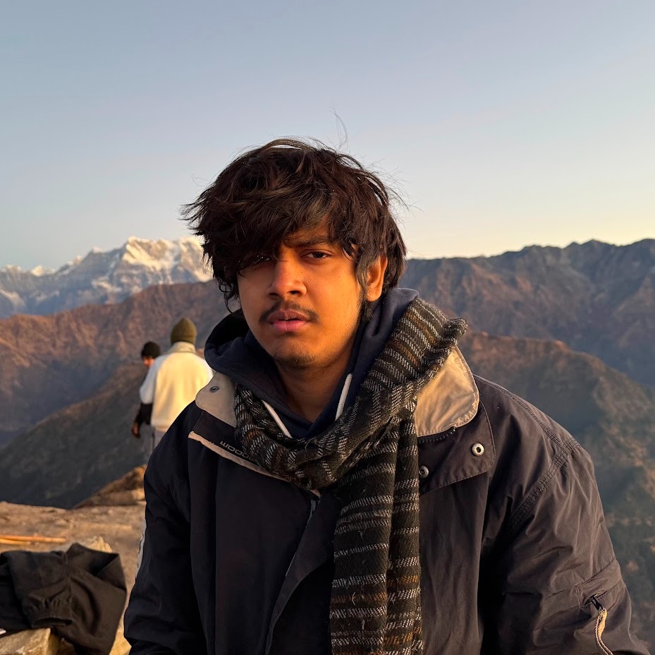 Portrait of Arinjay Sharma in the mountains